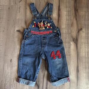 Vintage Embroidered Football Overalls 12 Month Touchdown Y2K Baby Boy Kidcore